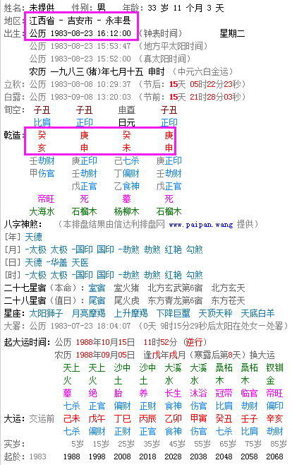 算命起四柱重命书对照表（四柱八字断命步骤）