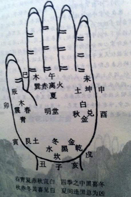 阴阳五行手掌图解,五个手指代表的五行
